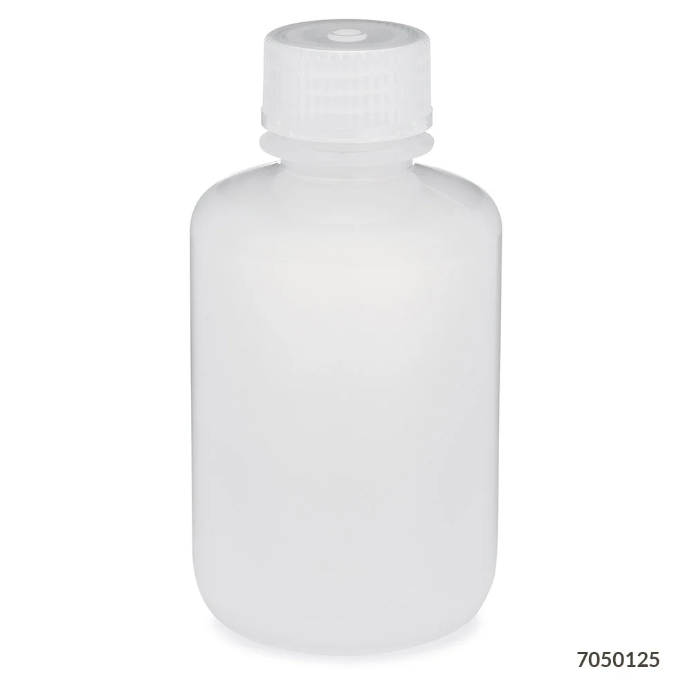 Bottle, Narrow Mouth, PP Bottle, Attached PP Screw Cap, 125mL, 12/Pack - cs-72