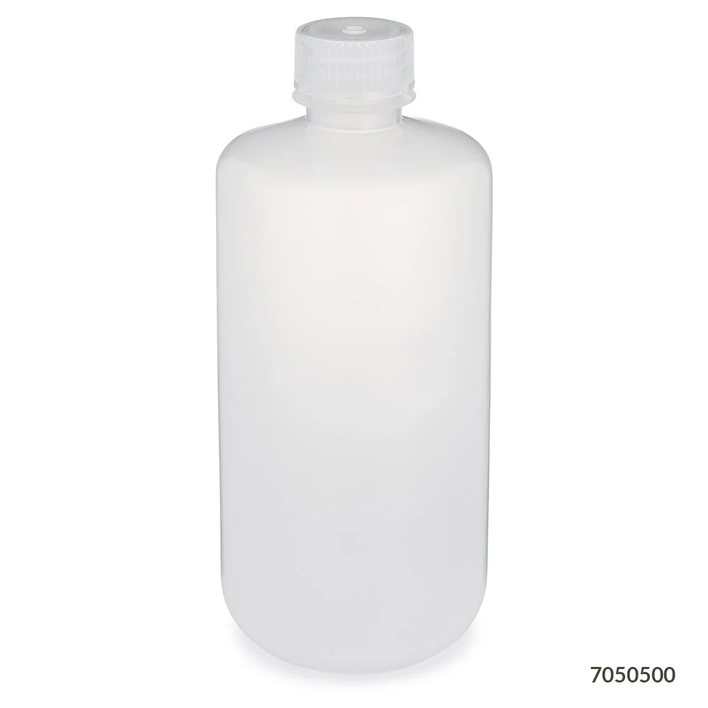 Bottle, Narrow Mouth, PP Bottle, Attached PP Screw Cap, 500mL, 12/Pack - CS/48