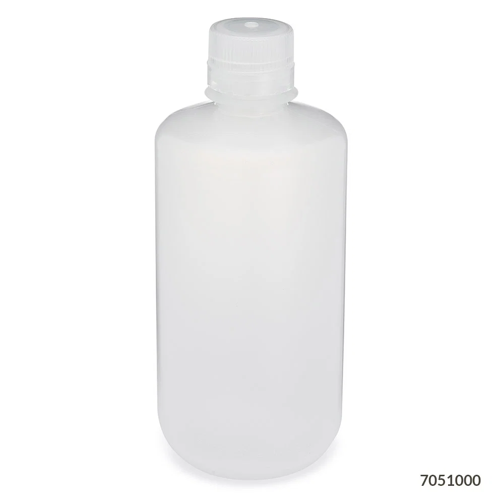 Bottle, Narrow Mouth, PP Bottle, Attached PP Screw Cap, 1000mL, 6/Pack - CS/24