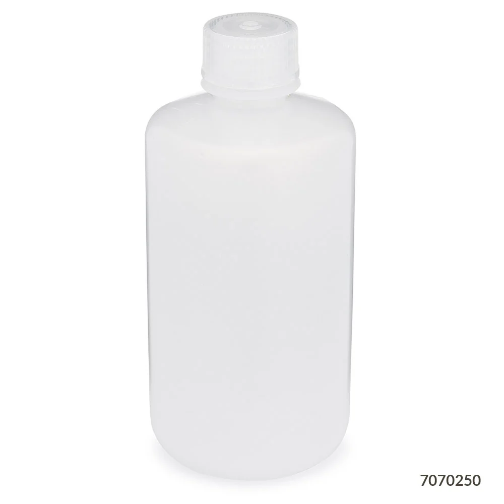 Bottle, Narrow Mouth, LDPE Bottle, Attached PP Screw Cap, 250mL, 12/Pack - cs-72