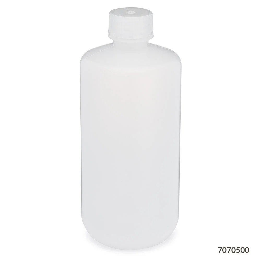 Bottle, Narrow Mouth, LDPE Bottle, Attached PP Screw Cap, 500mL, 12/Pack - CS/48