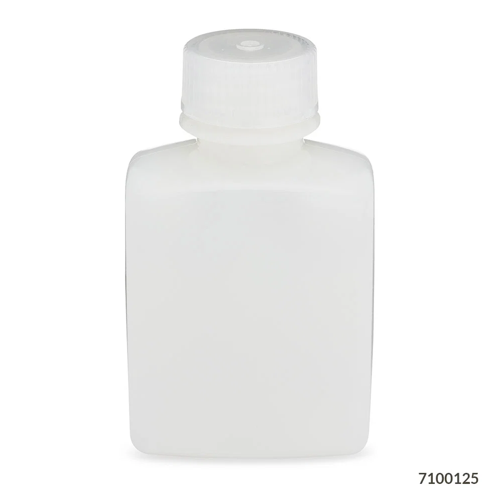 Bottle, Rectangular, HDPE Bottle, 28mm PP Screw Cap, 125mL (4oz), 12/Pack - cs-72