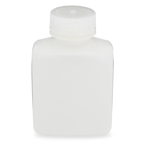 Bottle, Rectangular, HDPE Bottle, 38mm PP Screw Cap, 250mL (8oz), 12/Pack