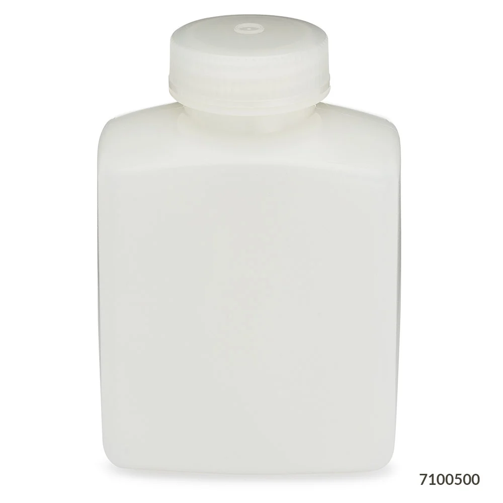 Bottle, Rectangular, HDPE Bottle, 48mm PP Screw Cap, 500mL (16oz), 12/Pack - CS/48