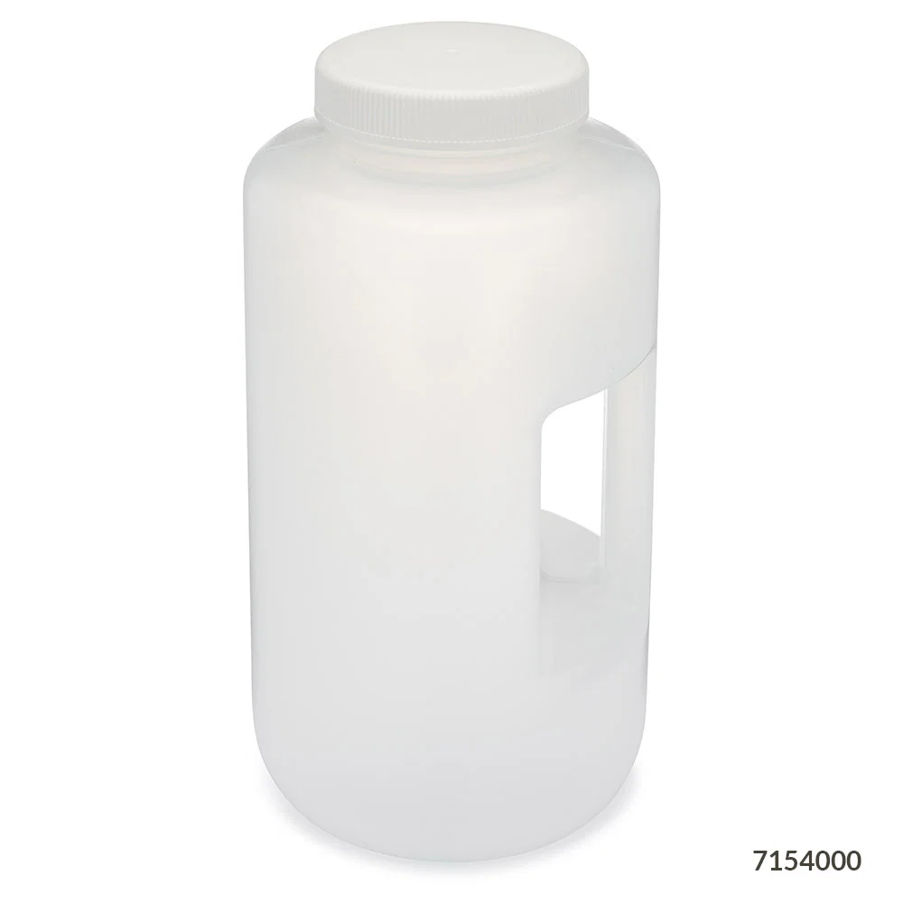Bottle, Large Wide Mouth with Handle, Round, PP Bottle, 100mm PP Screw Cap, 4 Litres (1.0 Gallons) - CS/6