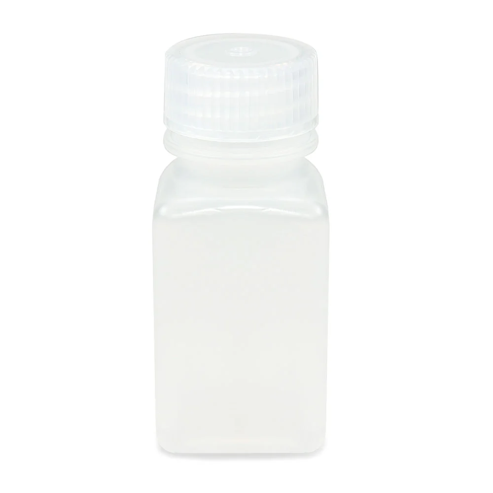 Bottle, Wide Mouth, Square, PP, Attached PP Screw Cap, 60mL, 12/Pack - cs-72