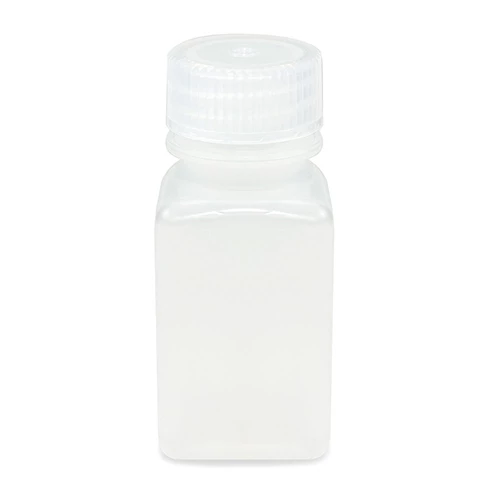 Bottle, Wide Mouth, Square, PP, Attached PP Screw Cap, 60mL, 12/Pack - cs-72