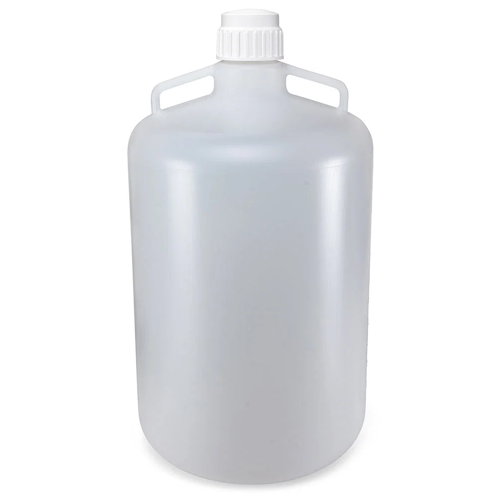 Carboy, Round with Handles, PP, White PP Screwcap, 50 Liter, Molded Graduations, Autoclavable