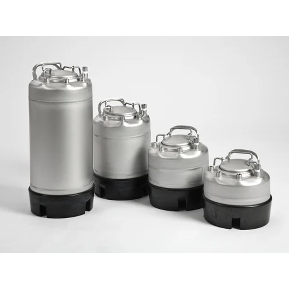 10-Gal 316SS Wide Mouth (includes: pressure gauge, safety relief valve, hose barb connectors (3/8" OD tubing), dip tube)