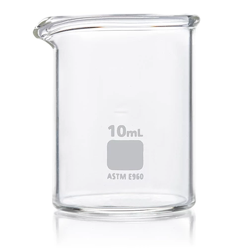 Beaker, Globe Glass, 10mL, Low Form Griffin Style, ASTM E960, 12/Box