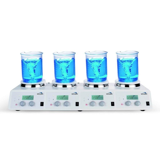 SCI340-4 Digital Hotplate-Stirrer 4-Channel, ceramic plate, 110V, 50/60Hz, US Plug