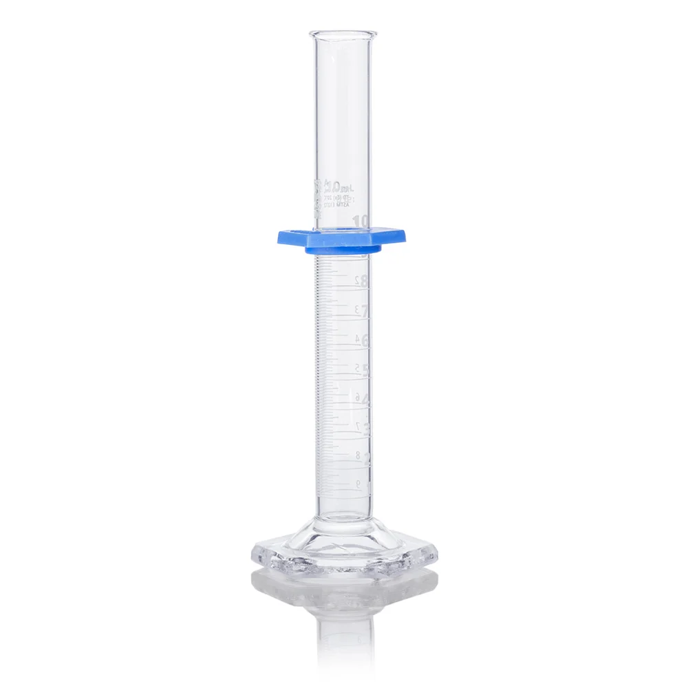 Cylinder, Graduated, Globe Glass, 10mL, Class A, To Deliver (TD), Dual Grads, ASTM E1272, 1/Box - CS/6