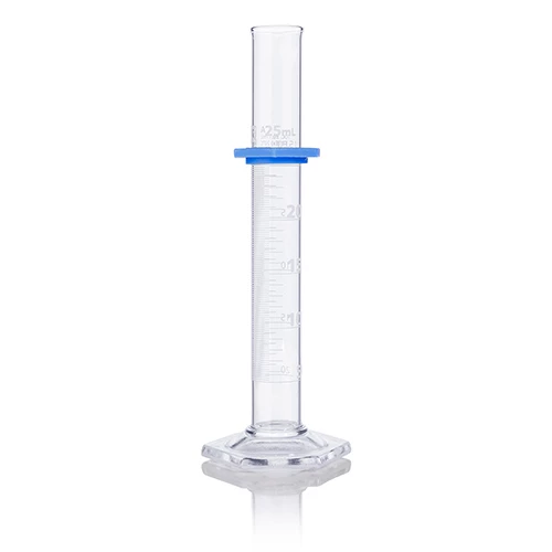 Cylinder, Graduated, Globe Glass, 25mL, Class A, To Deliver (TD), Dual Grads, ASTM E1272, 1/Box - CS/6