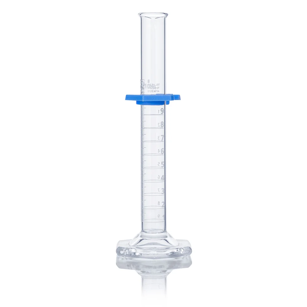 Cylinder, Graduated, Globe Glass, 10mL, Class B, To Deliver (TD), Dual Grads, ASTM E1272, 4/Box - CS/24