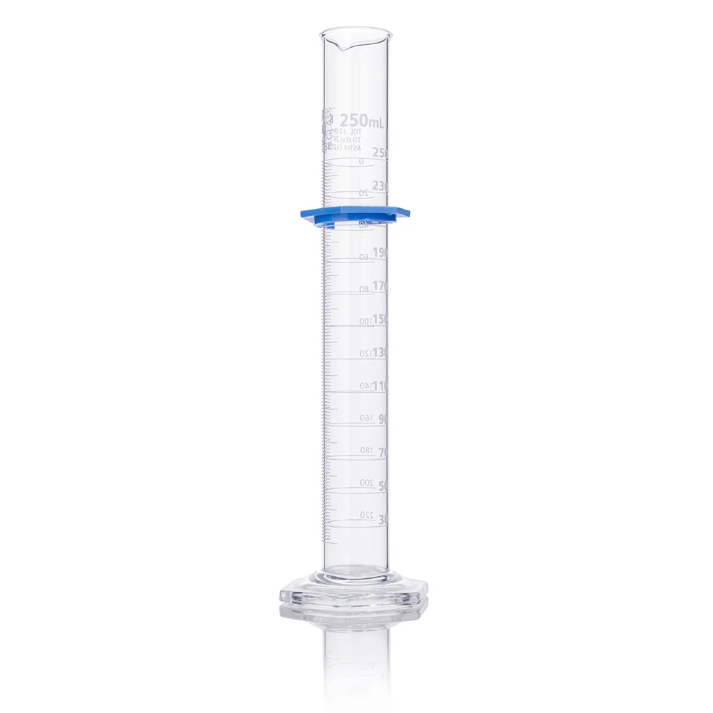 Cylinder, Graduated, Globe Glass, 250mL, Class B, To Deliver (TD), Dual Grads, ASTM E1272, 2/Box - CS/12