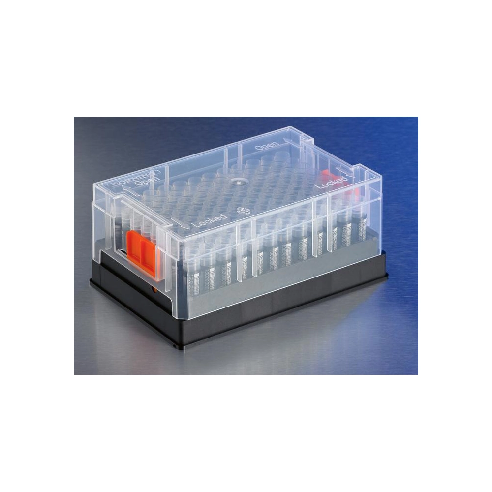 Corning 96 1D/2D Bar Coded Storage Tubes, 1.3mL, Without Screw Caps, Racked, 96/Pack, 10 Packs/Case, 960 Tubes/Case