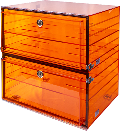 Amber Acrylic Desiccators, 18" x 18" x 1/4" Amber Perforated Shelf