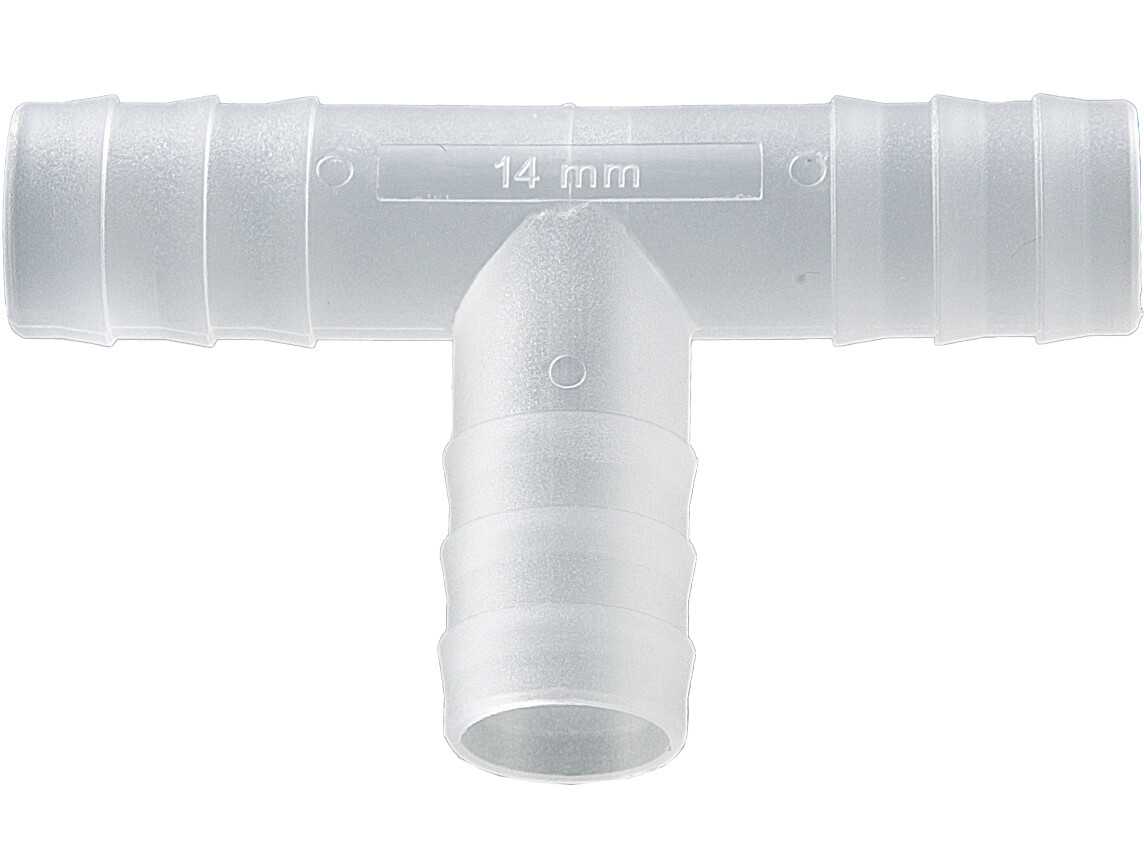 T-connector, PVDF, Ø 13-15 mm, cylindrical