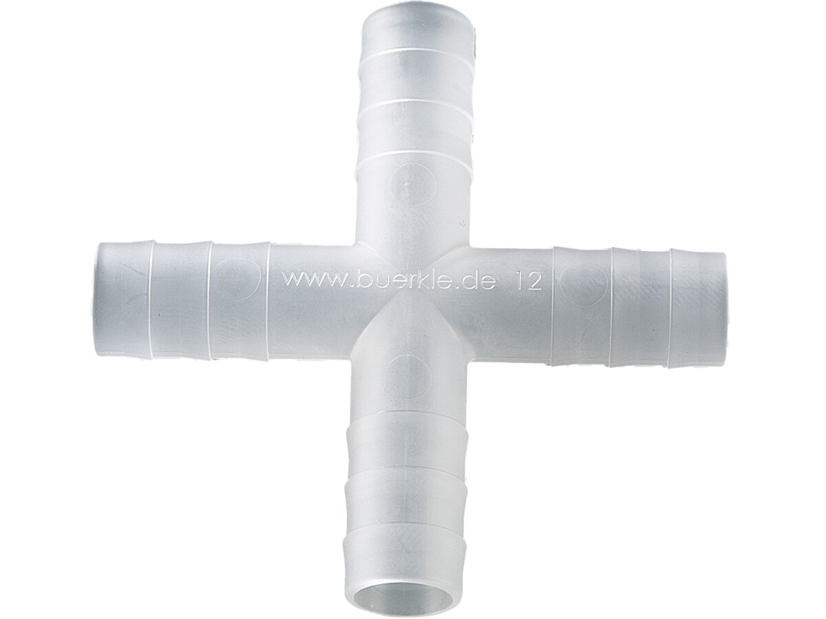 Four-way-connectors PVDF, for Ø 11-13 mm, cylind.