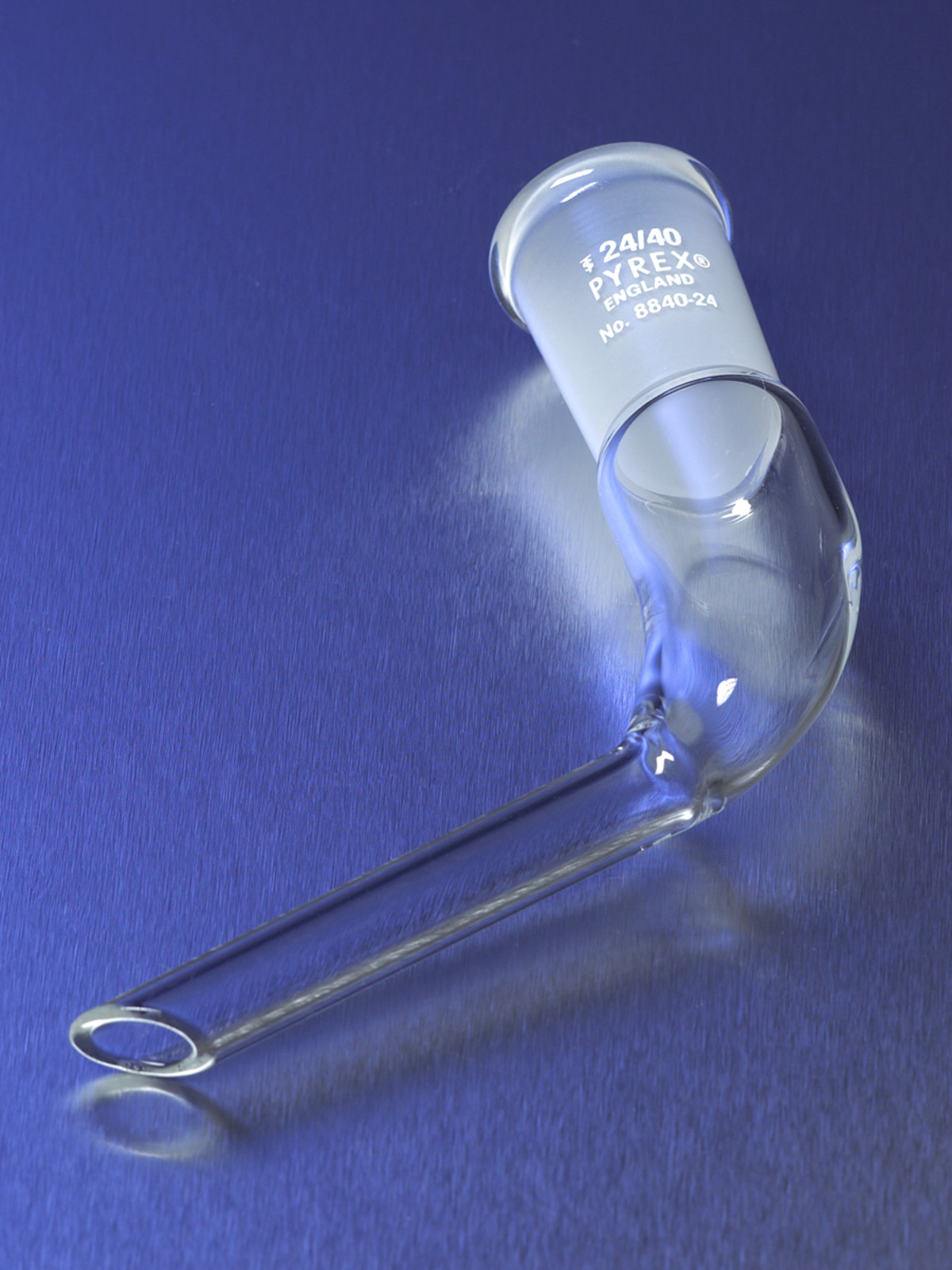 PYREX 75 Angled Tube Adapter with Two-Way 24/40 Standard Taper Joints