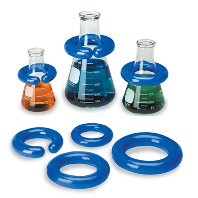 Vinyl-Coated Lead Rings ("C" shape), fits 500 to 2000 mL, Blue