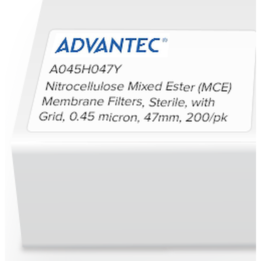 Nitrocellulose Mixed Ester (MCE) Membrane Filters, Sterile, with Grid, 0.45 micron, 47mm, 200/pk