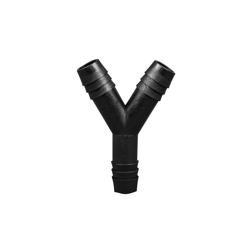 Polypropylene Y-Type Barbed Tubing Connectors (Wye-Shaped), Three 1/2 Inch Barbs, Autoclavable, 100/PK