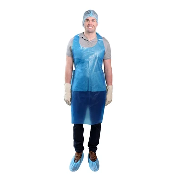 Heavyweight Polyethylene Apron, Blue, 5/100, 28x46"