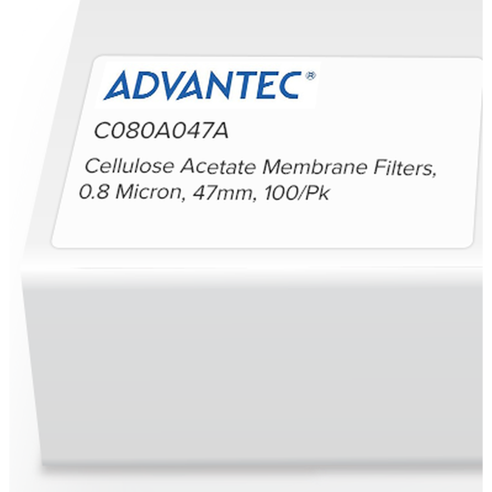 Cellulose Acetate Membrane Filters, 0.8 Micron, 47mm, 100/Pk
