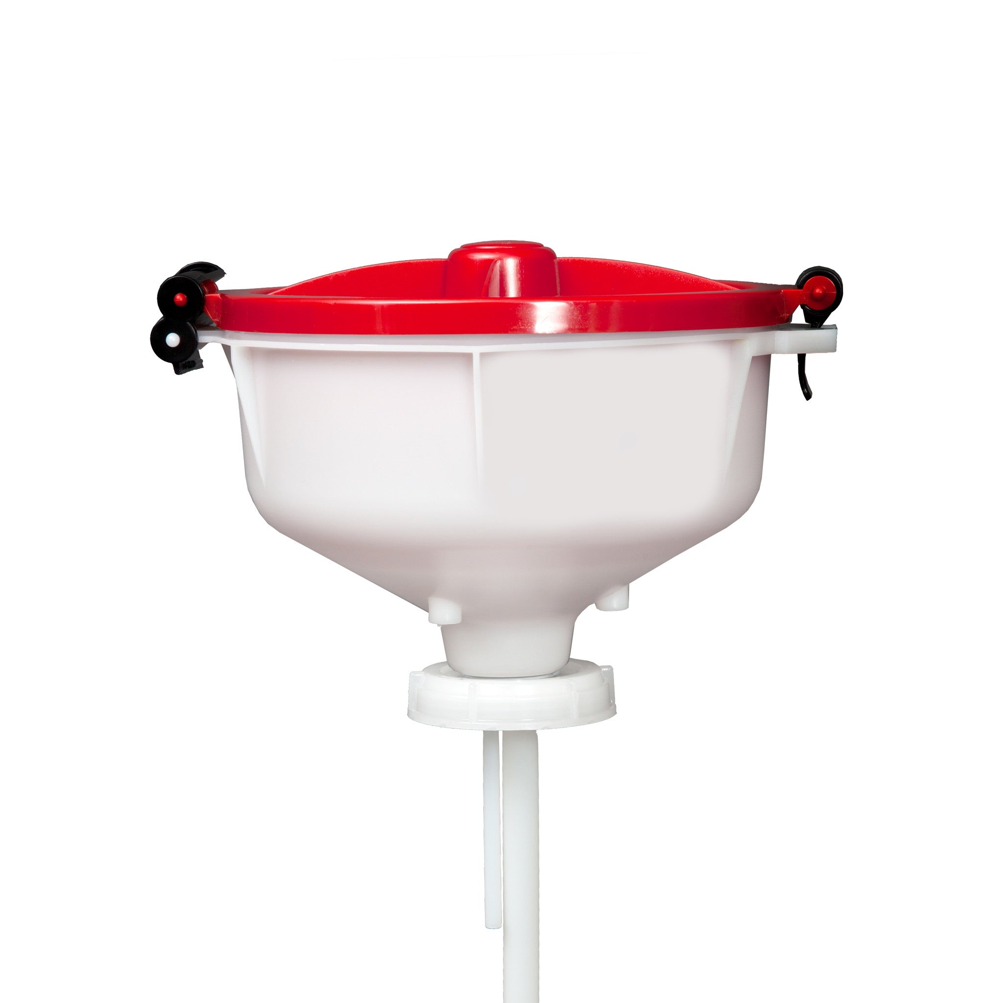 EZwaste® 8" Safety Funnel, HDPE, Red Lid, VersaCap S-70, 1/EA