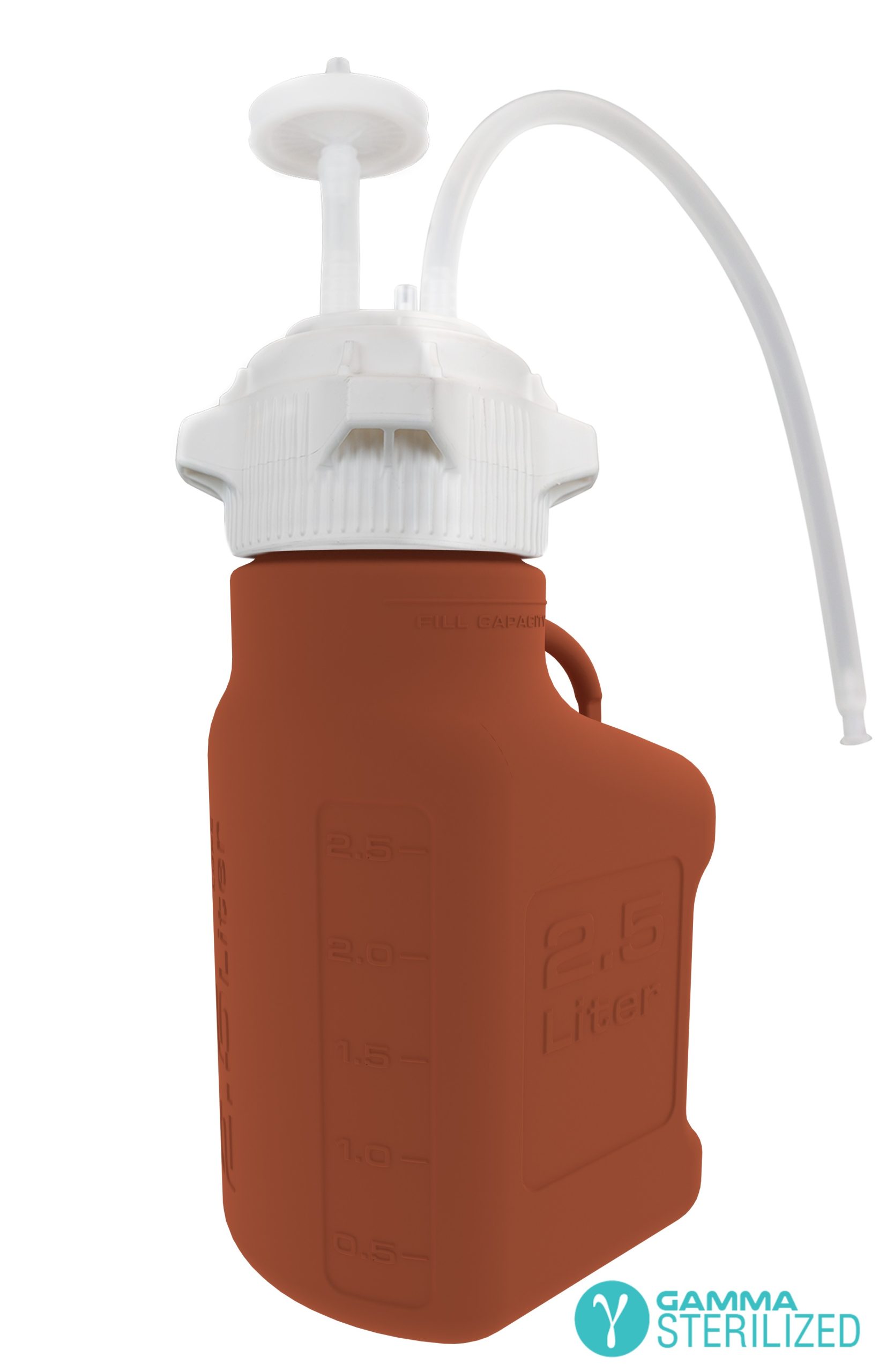 EZBio® Single Use Carboy Assembly, 5 L (1 Gal) Gamma Sterilized Polycarbonate (PC) Carboy for Aseptic Transfer and Sterile Storage with VersaCap 83B (83 mm), Vent and 1/4 in ID TPE Dip Tube, 1/EA