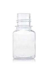 EZBio® Titanium Square, Polyethylene Terephthalate Glycol (PETG) Media Bottles, Non-Sterile Storage Bottles, 38-430 mm Neck, 125mL, No Cap, 96/CS