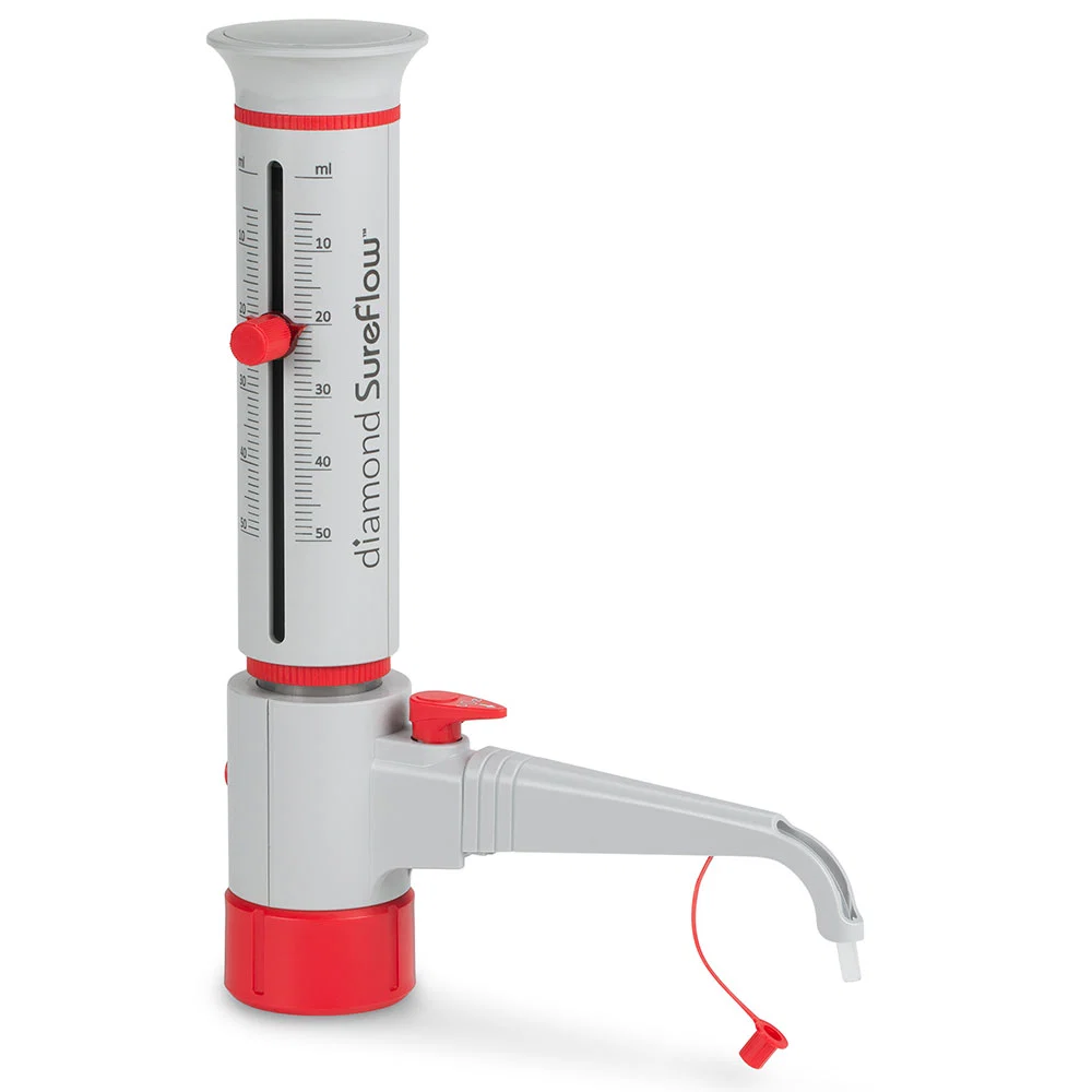 50 Bottle Top Dispenser, Diamond SureFlow, with Recirculation, 5.0mL to 50.0mL, 1.0mL increments