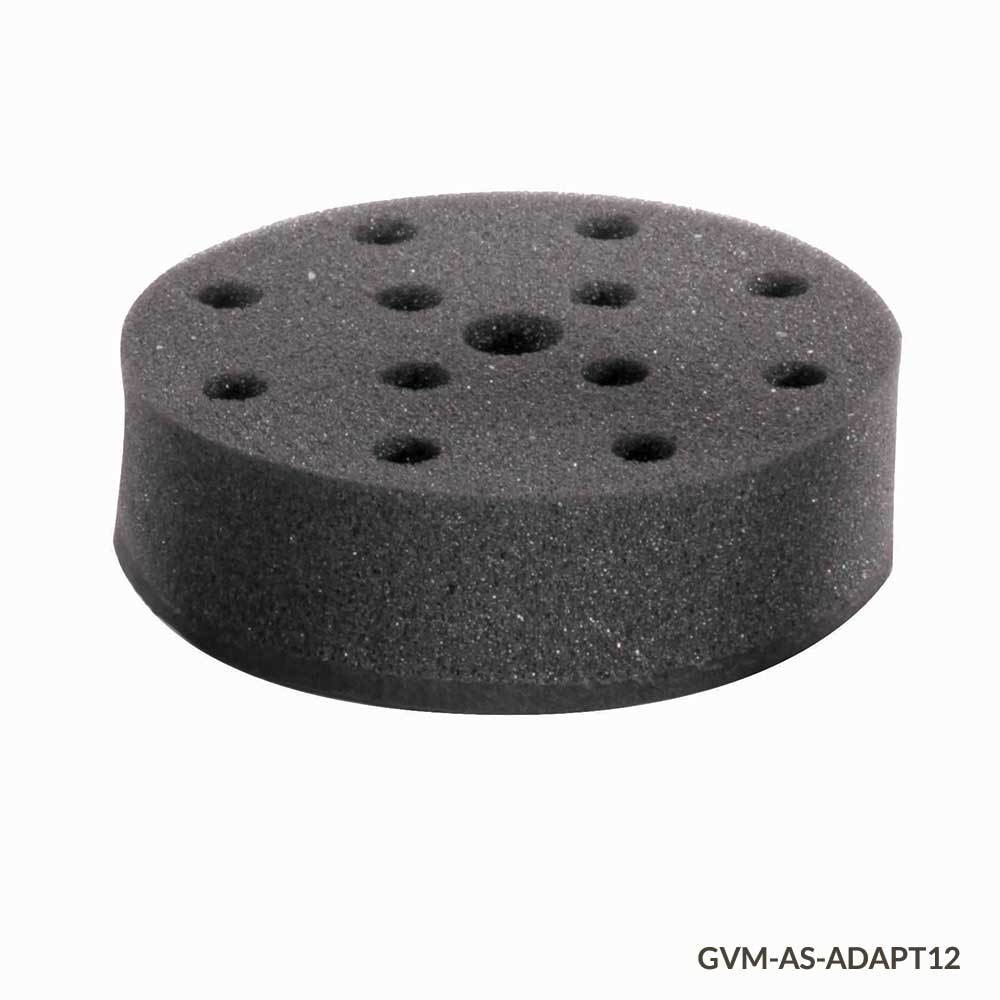 ADAPT12 Tube Holder, Foam, for use with GVM Series Vortex Mixers, 12-Place, for 12mm Tubes (must use with Plate Adapter VM-AS-PLATE or Vortexing Rod VM-AS