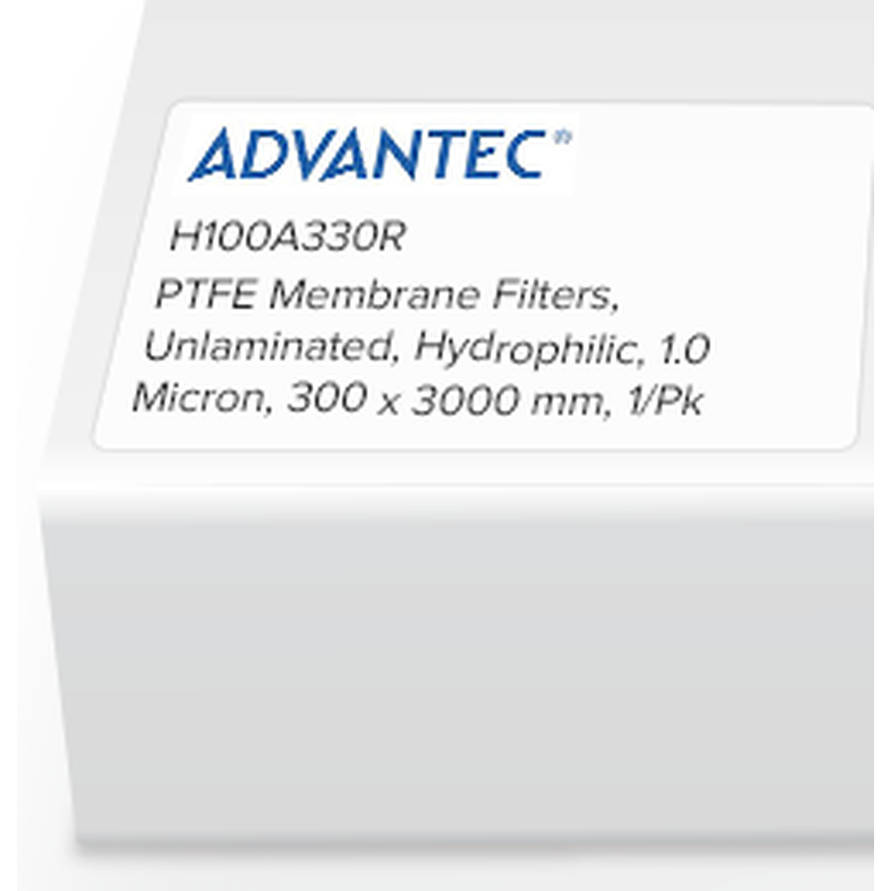 PTFE Unlaminated Membrane Filters, Hydrophilic, 1.0 Micron, 330x3000mm, 1/Pk (Minimum = 5 rolls)