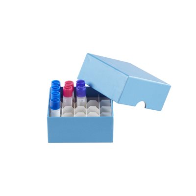 Cardboard Cryogenic Tube box 25 place 5x5 format, for 1.5/2ml tubes, pk25