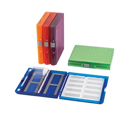 Premium Plus Slide Box, 100 place, translucent assorted, pk5