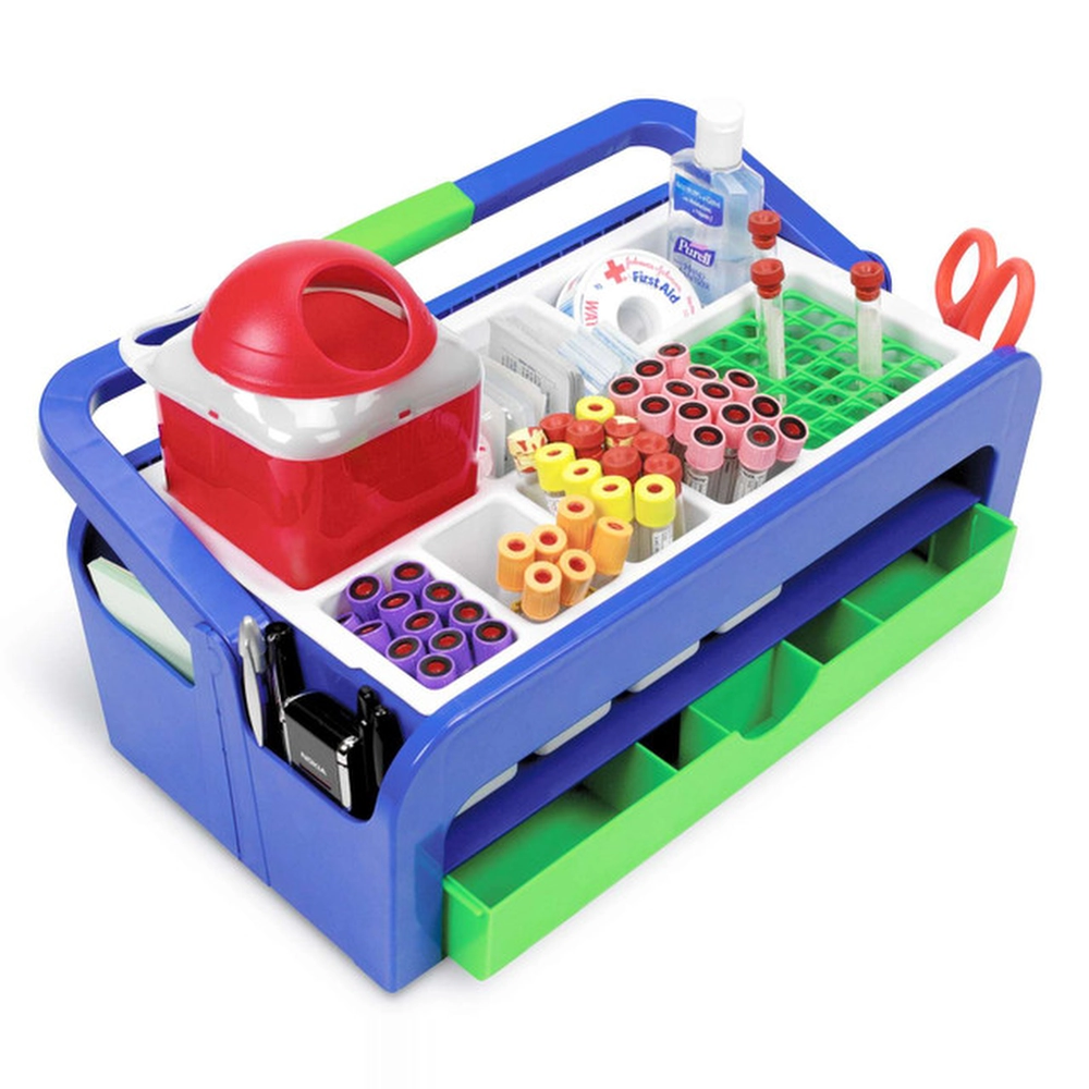 DropletTM Phlebotomy / Sample Collection Tray Kit B, Blue/Green