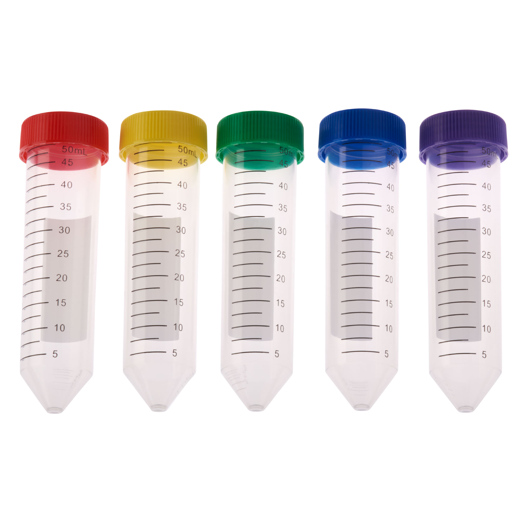 50mL Centrifuge Tube, Assorted Color Cap – Bag, Sterile