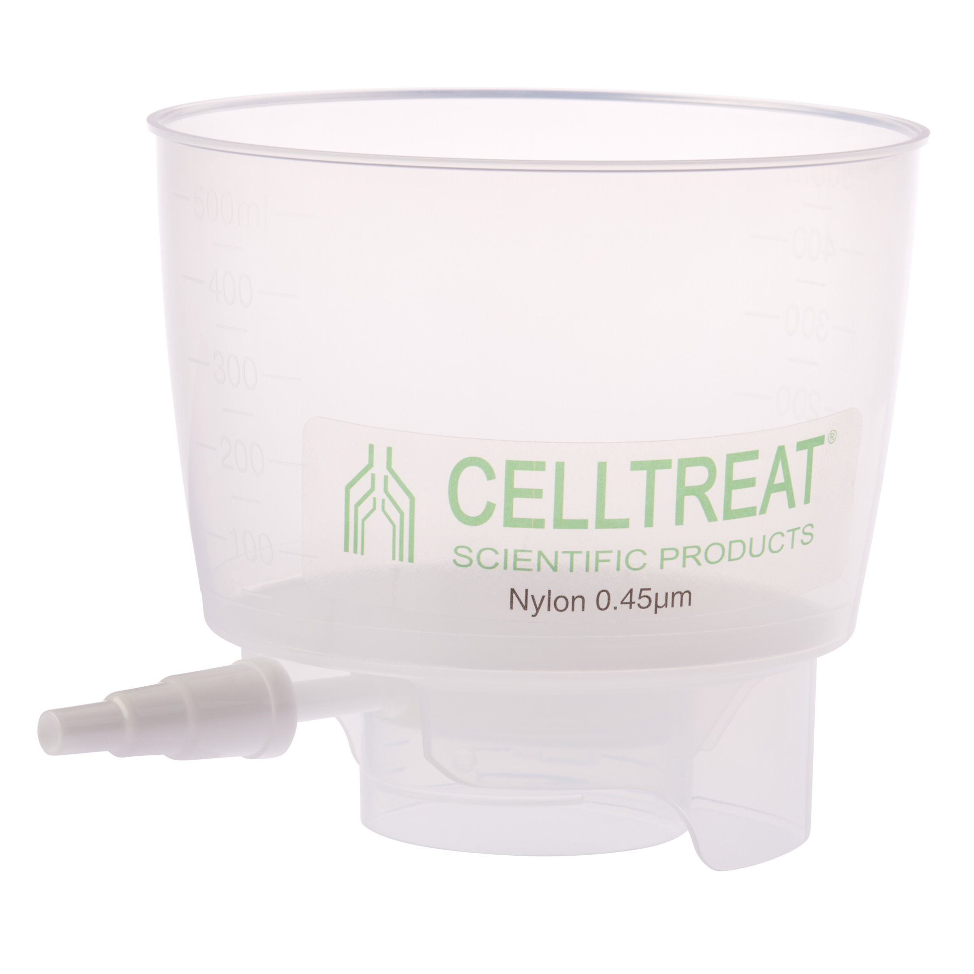500mL Polypropylene Bottle Top Filter, Nylon Filter Material, 0.45µm, 90mm, Non-sterile