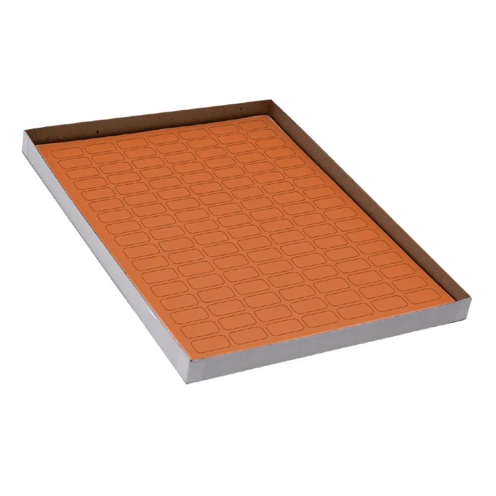 Label Sheets, Cryo, 24x13mm, for 0.5mL Tubes, 20 Sheets, 119 Labels per Sheet, Orange