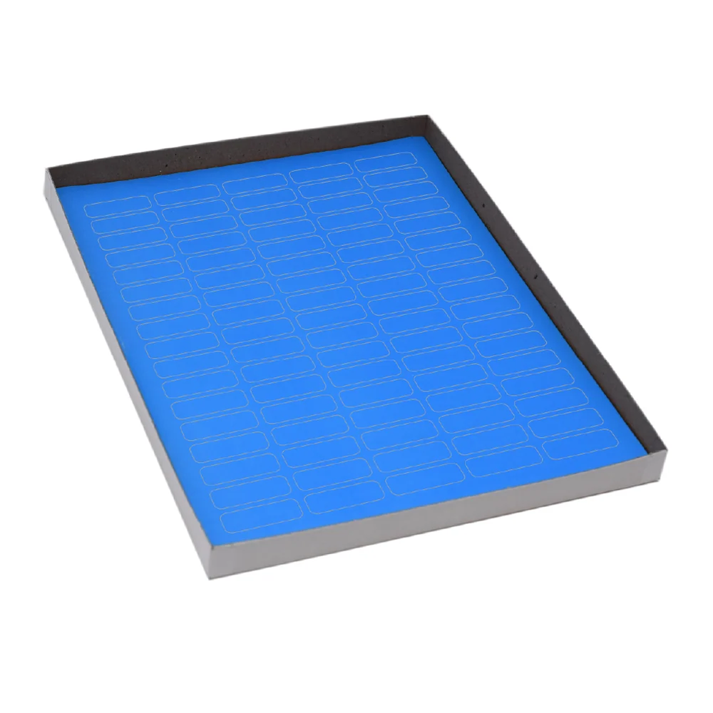 Label Sheets, Cryo, 33x13mm, for 1.5-2mL Tubes, 20 Sheets, 85 Labels per Sheet, Blue