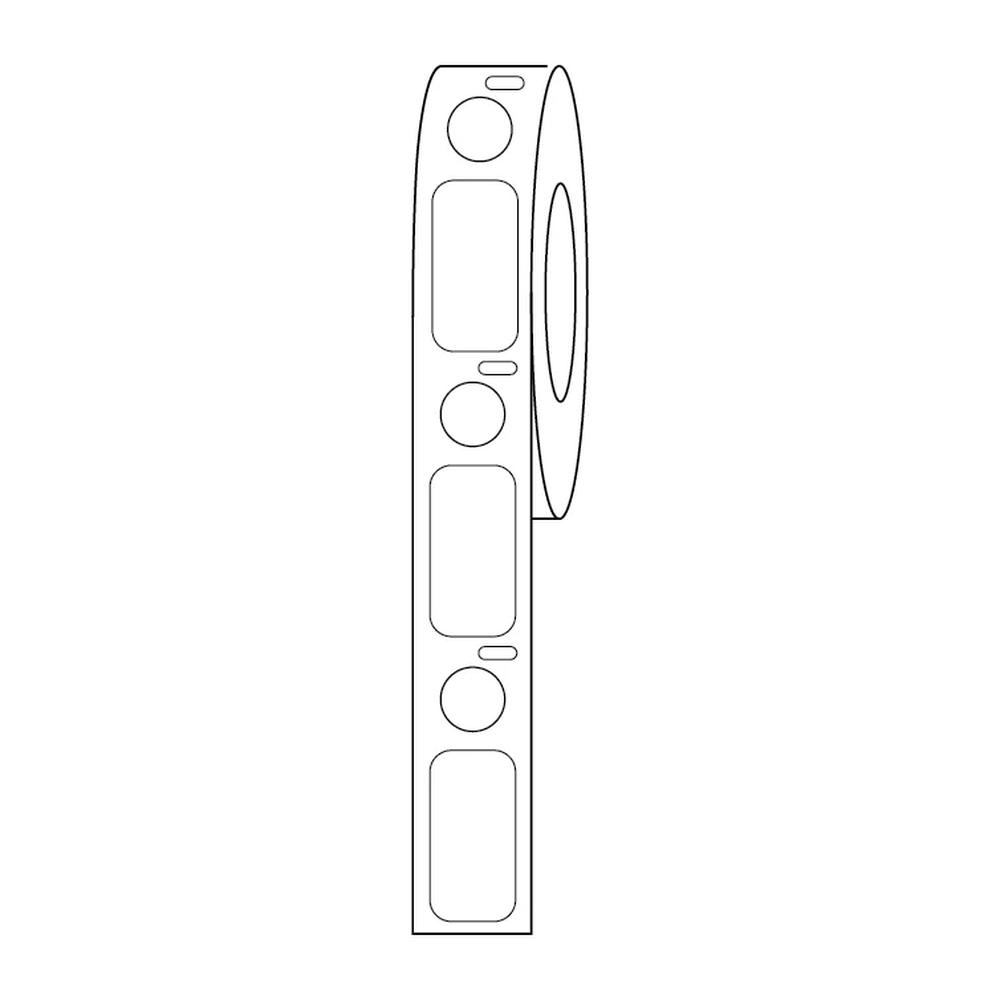 95W Label/Dot Combo Roll, Cryo, Direct Thermal, 24x13mm & 9.5mm Dot, for 1.5mL Tubes, White