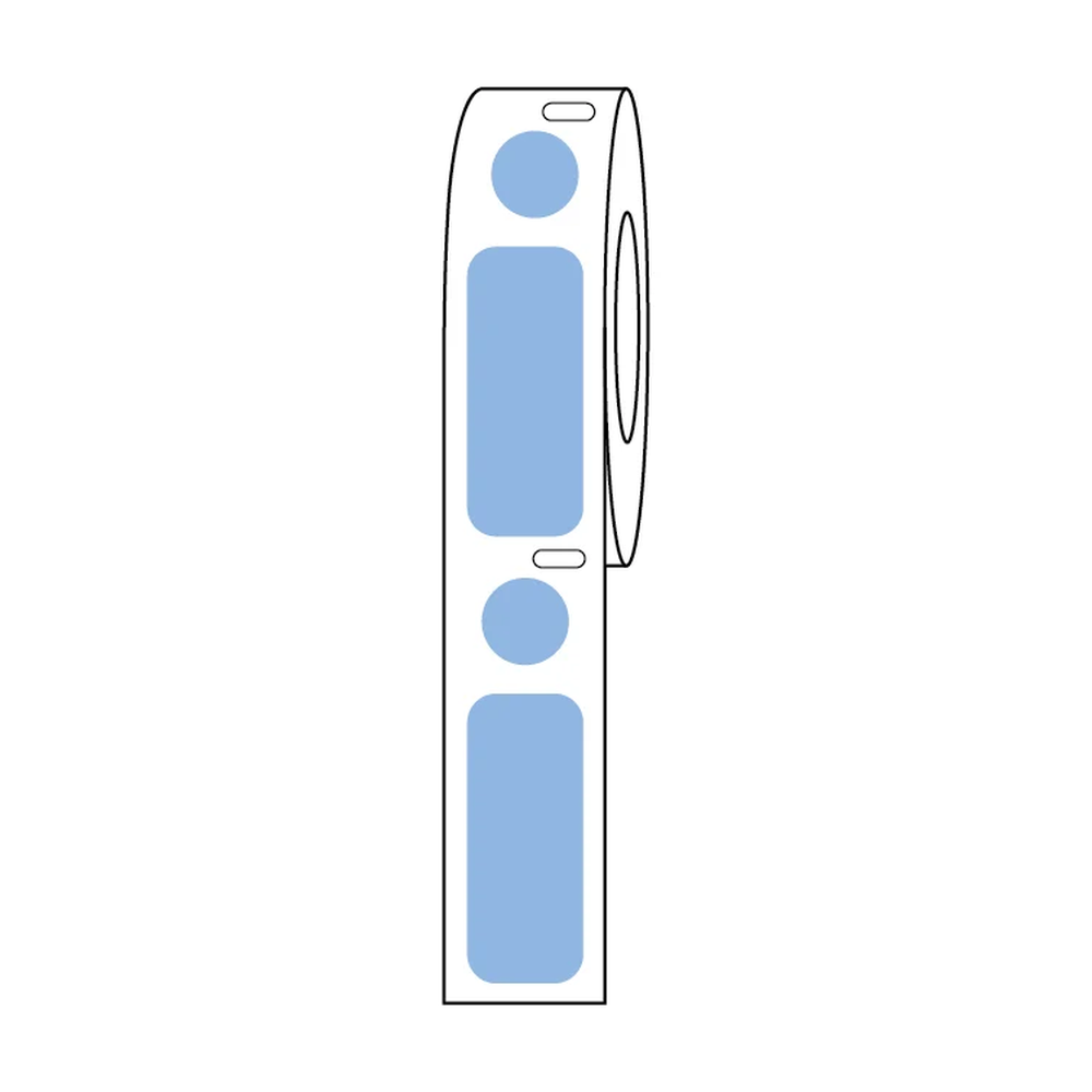95B Label/Dot Combo Roll, Cryo, Direct Thermal, 33x13mm & 9.5mm Dot, for 2.0mL Tubes, Blue