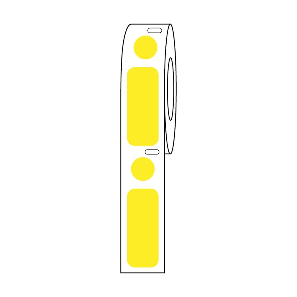 95Y Label/Dot Combo Roll, Cryo, Direct Thermal, 33x13mm & 9.5mm Dot, for 2.0mL Tubes, Yellow