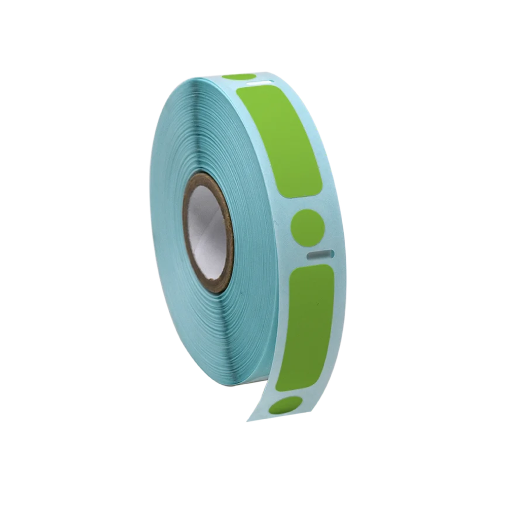 95G Label/Dot Combo Roll, Cryo, Direct Thermal, 38x13mm & 9.5mm, Dot for 2.0mL Tubes, Green