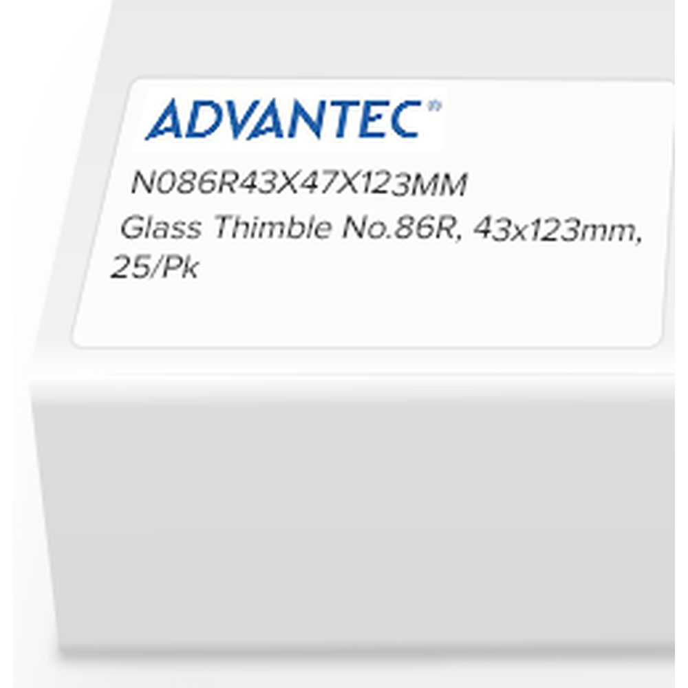 Glass Thimble No.86R, 43 x 123mm, 25/Pk