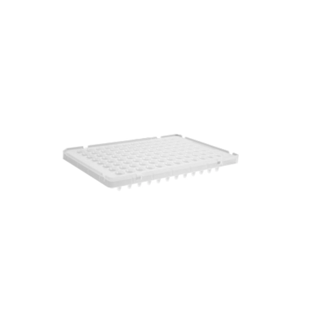 Axygen 96 Well Polypropylene PCR Microplate with Bar Code, Compatible with ABI, Low Profile, Half Skirt, Clear, Nonsterile