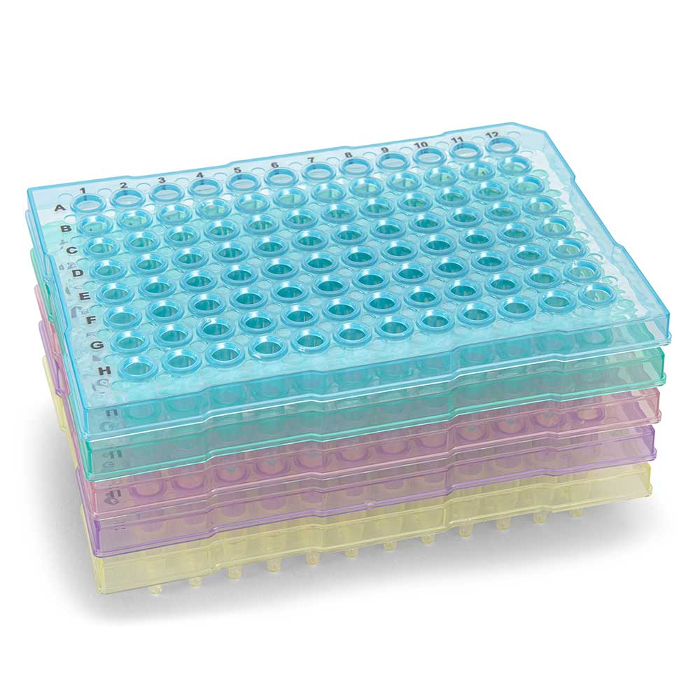 FL02 0.2mL 96-Well PCR Plate, Half Skirt (ABI-style), Flat top, Clear - CS/100