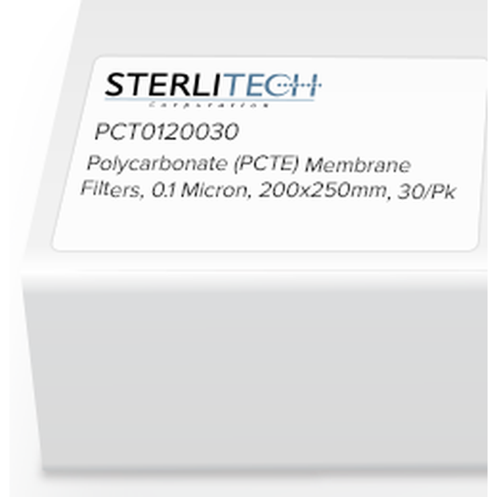 Polycarbonate (PCTE) Membrane Filters, 0.1 Micron, 200 x 250mm, 30/Pk